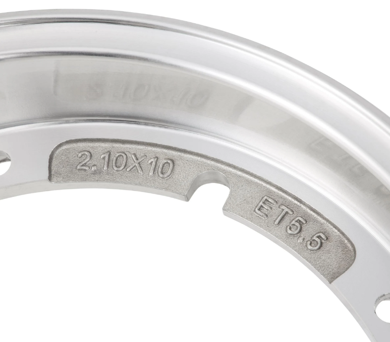 Llanta tubeless SIP 2.0 aluminio pulido 2.10-10" - Imagen 4