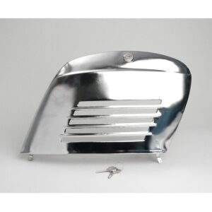 Tapa lateral derecha cromada con llave Vespa Primavera/Super/SL