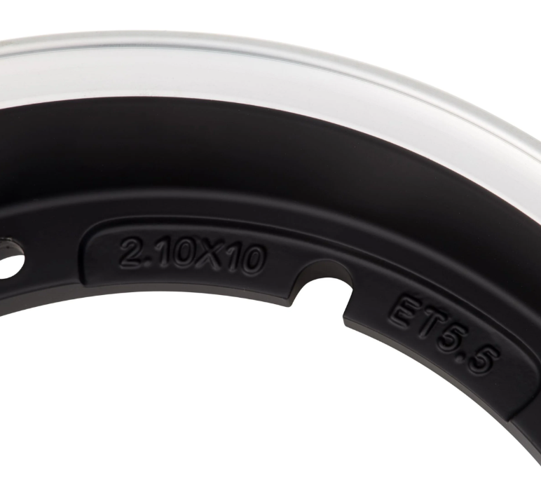 Llanta tubeless SIP 2.0 negro mate con borde pulido 2.10-10" - Imagen 5